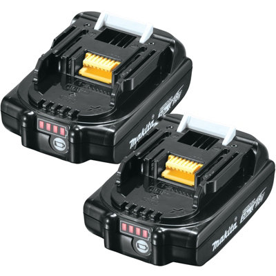 2 x Makita BL1820B 18v Lithium Ion 2.0ah Batteries - BL1820 Battery Indicator