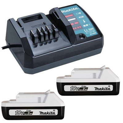 2 X Makita BL1820G 18v G-Series 2.0ah Lithium Ion Battery + DC18WA Charger
