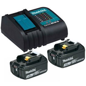 2 x Makita BL1830 Li-Ion 3.0ah Battery + DC18SD 9.6-18v 30 Minute Fast Charger
