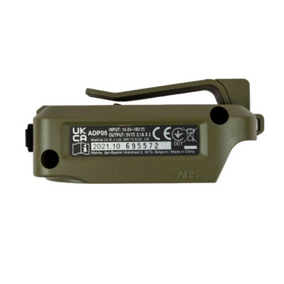 2 x Makita DEBADP05 Olive 2 x USB Port Battery Charger 14.4v 18v LXT Batteries - 5