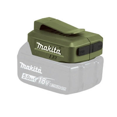 2 x Makita DEBADP05 Olive 2 x USB Port Battery Charger 14.4v 18v LXT Batteries - 7