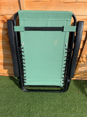 2 x Mint Green Zero Gravity Chair Lounger