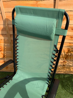 2 x Mint Green Zero Gravity Chair Lounger - 3