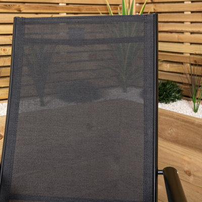 2 x Multi Position High Back Reclining Garden / Outdoor Folding Chair in Black - 4