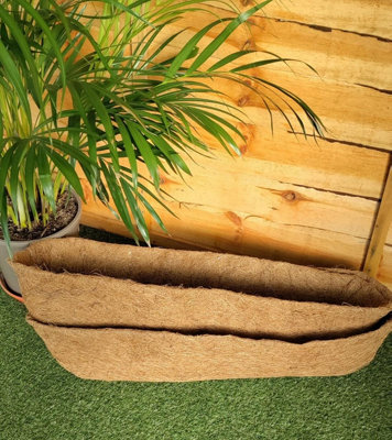 2 x Natural Coco Wall Trough Liner Cupped Shaped Coco Liner For 30 Inch Wall Basket