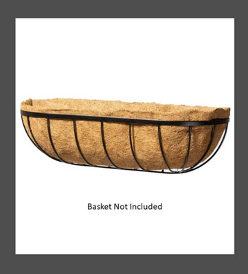 2 x Natural Coco Wall Trough Liner Cupped Shaped Coco Liner for a 24 Inch Wall Trough Basket