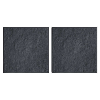 2 x Nicoman Square Stomp Stone Graphite Grey 30cm x 30cm