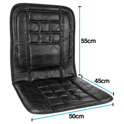 2 x Orthopaedic Leather Car Seat Covers Black DIY at B Q