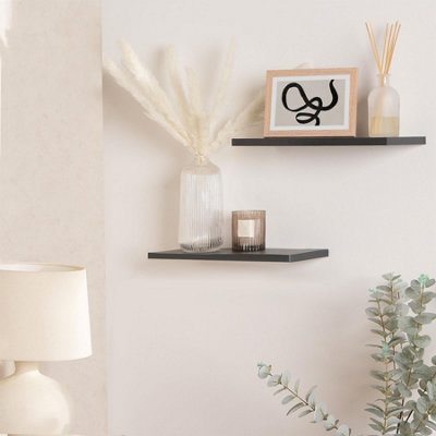 2 x Pack of Floating Wood Shelf