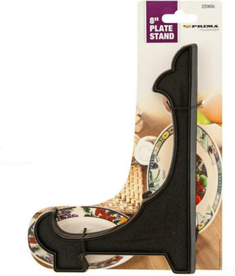 2 X Plastic Plate Stand Black Decorative Holder Picture Frame Mult Use 20Cm