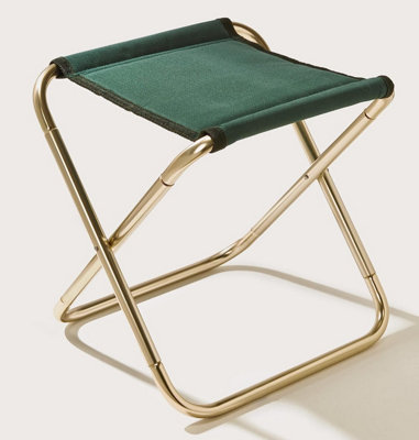 2 x Portable Folding Chairs 27cm Lightweight Stool Fits In Pocket Or Bag Outdoor Camping Fishing