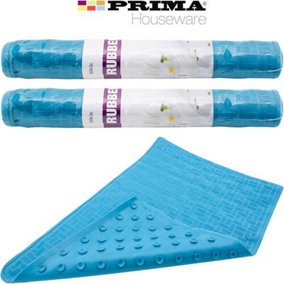 2 X Prima Rubber Bath Mat 53X35 CM Non Slip Suction Cups Floor Shower Grip