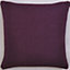 2 x Purple Cushions with Inserts - Large Square Jewel Toned Textured Zipped Covers with Hollowfibre Pads - Each 46 x 46cm