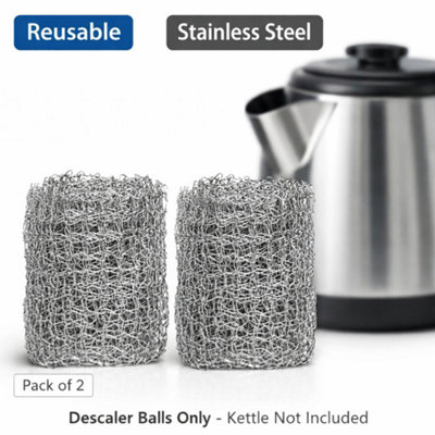 2 x Re-Usable Kettle Descaler Ball Durable Long Life Stainless Steel ...