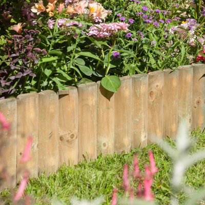 2 x Rowlinson Easy Fix Border Wooden Garden Fence Path Grass Lawn Edging 9 Inch