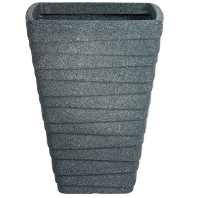 2 x Sankey Tall Square Trojan Planter Granite 40cm x 40cm x 52cm