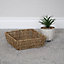 2 x Seagrass Storage Basket Square Tray Natural Hand Woven Shelf Basket 25cm x 8cm