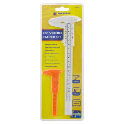 2 X Set Of 2 Plastic Vernier Caliper Set Diameter Measuring Ruler Gauge