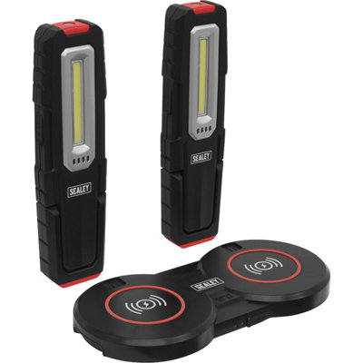 2 x Slim Magnetic Inspection Light & Dual Charging Base - 5W COB & 1W SMD LED