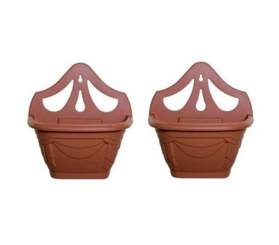 2 x Small 31cm Wall Planter Basket Garden Pot Plastic