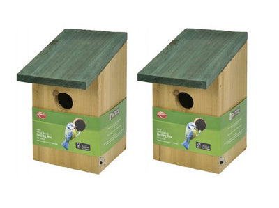 2 x Small Wild Bird Wooden Nesting Box