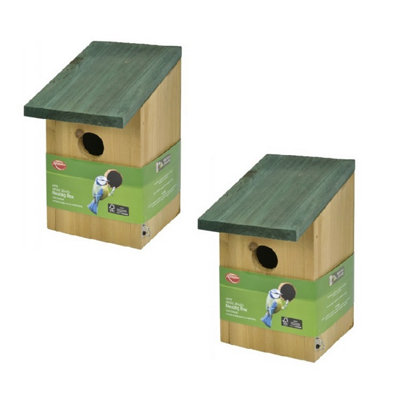 2 x Small Wild Bird Wooden Nesting Box