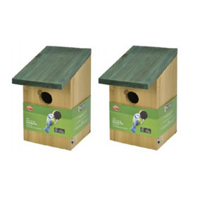 2 x Small Wild Bird Wooden Nesting Box