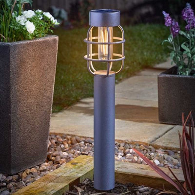2 x Smart Garden Anglia 365 Cage Solar Stake Bollard Post Lights