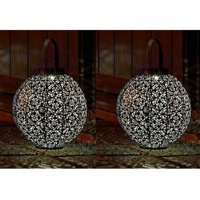 2 x Smart Garden Damasque Lantern Silhouette Solar Light Garden LED 1080910