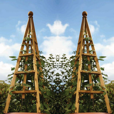 Smart Garden Tan Wooden Woodland Obelisk 1.9m Plant Produktbild-Vorschau 7