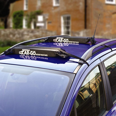 2 x Soft Roof Racks - Lightweight Easy to Install Boltless Car Roof Carriers with Universal Fitting Straps - Each 83 x 12 x 6cm