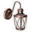 2 x Solar Powered Carriage Lanterns - Weather Resistant Bronze Effect Outdoor Garden Wall, Fence, Porch Lights - H27 x W13 x D22cm