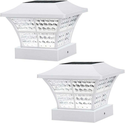 2 X Solar Powered Led Deck Lights - Bright White Step Lights - Waterproof & Wireless Honeycomb Design - Weather Resistant