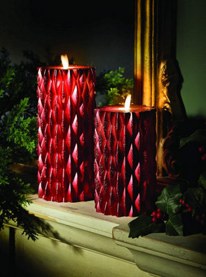 Mr. Christmas 24 LED Glitter Candle 2-Pack - Red