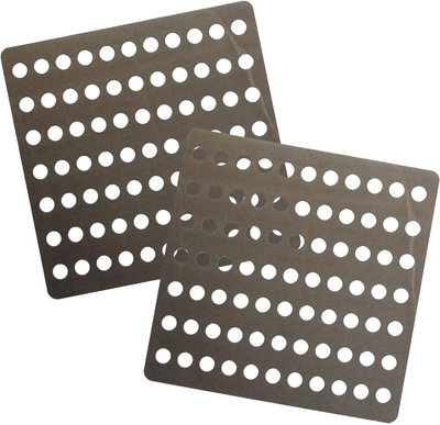 2 x Square Drain Covers - Stainless Steel Rustproof Gully Grid Guard for Preventing Leaf & Debris Blockages - 15 x 15cm