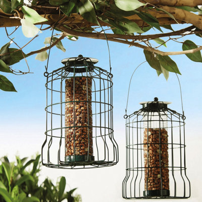 2 x Squirrel-Proof Bird Feeders - Durable Weatherproof Metal Outdoor Garden Wild Bird Feeding Station - Each 26 x 17cm Diameter Price Comparisons | Compare The Build