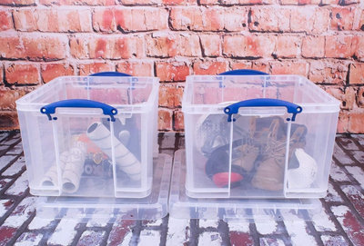 2 X Storage Box 42 Litre Clear