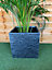 2 x Strata 32cm Brick Effect Square Planter GN686-PEW-ST Grey Planter