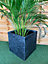 2 x Strata 38cm Brick Effect Square Planter GN687-PEW-ST Grey Planter