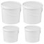 2 x Strong Heavy Duty 10L White Multi-Purpose Plastic Storage Buckets With Lid & Handle