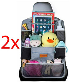 2 X Surdoca Car Seat Organiser Tablet Holder 9 Pockets Storage Kids Toys Bottles