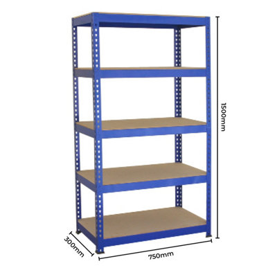 2 x T-RAX Blue Metal Racking Units 75cm x 150cm x 30cm with Free Bay ...
