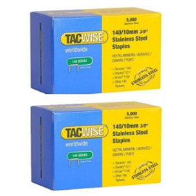2 x Tacwise 0477 140 Series Stainless Steel Staple Selection Pack 10mm x 5000