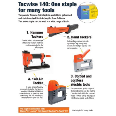 2 x Tacwise 0477 140 Series Stainless Steel Staple Selection Pack 10mm x 5000