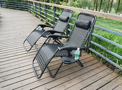 Gardenline black best sale garden recliner