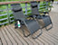 2 x Textoline Zero Gravity Reclining Garden Chair Sun Beach Lounger Recliner Outdoor Black