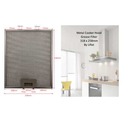 2 x Universal Cooker Hood Metal Grease Filter 258mm x 318mm by Ufixt