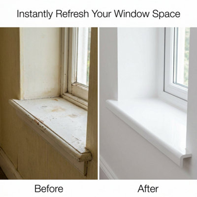 2 x uPVC Bullnose Window Board, Internal Window Sill Capping, White ...