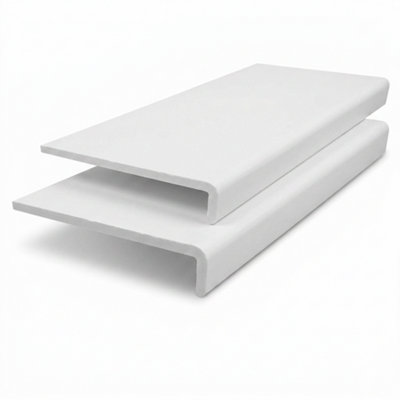 2 x uPVC Bullnose Window Board, Internal Window Sill Capping, White ...
