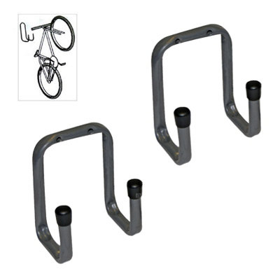 2 x Wall Mounted 70mm Tool Bike Double Storage Hooks for Garages Sheds Workshops DIY at B Q